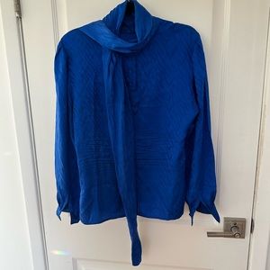 Vintage Neck Tie Silky Blouse